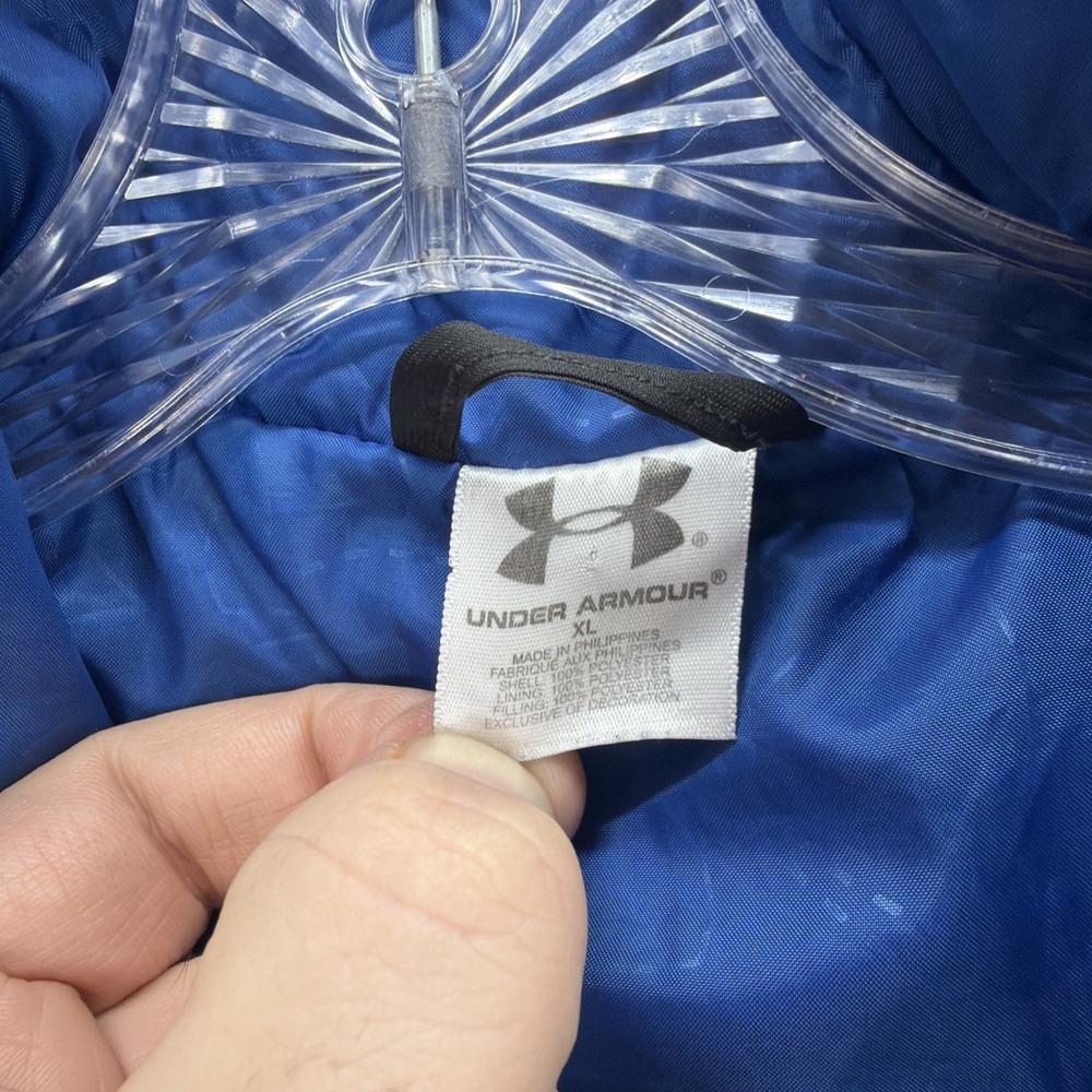 Under Armour Jacket Womens XL Grey ColdGear Storm Puffer Hybrid Hooded Zip Coat - Picture 3 of 6